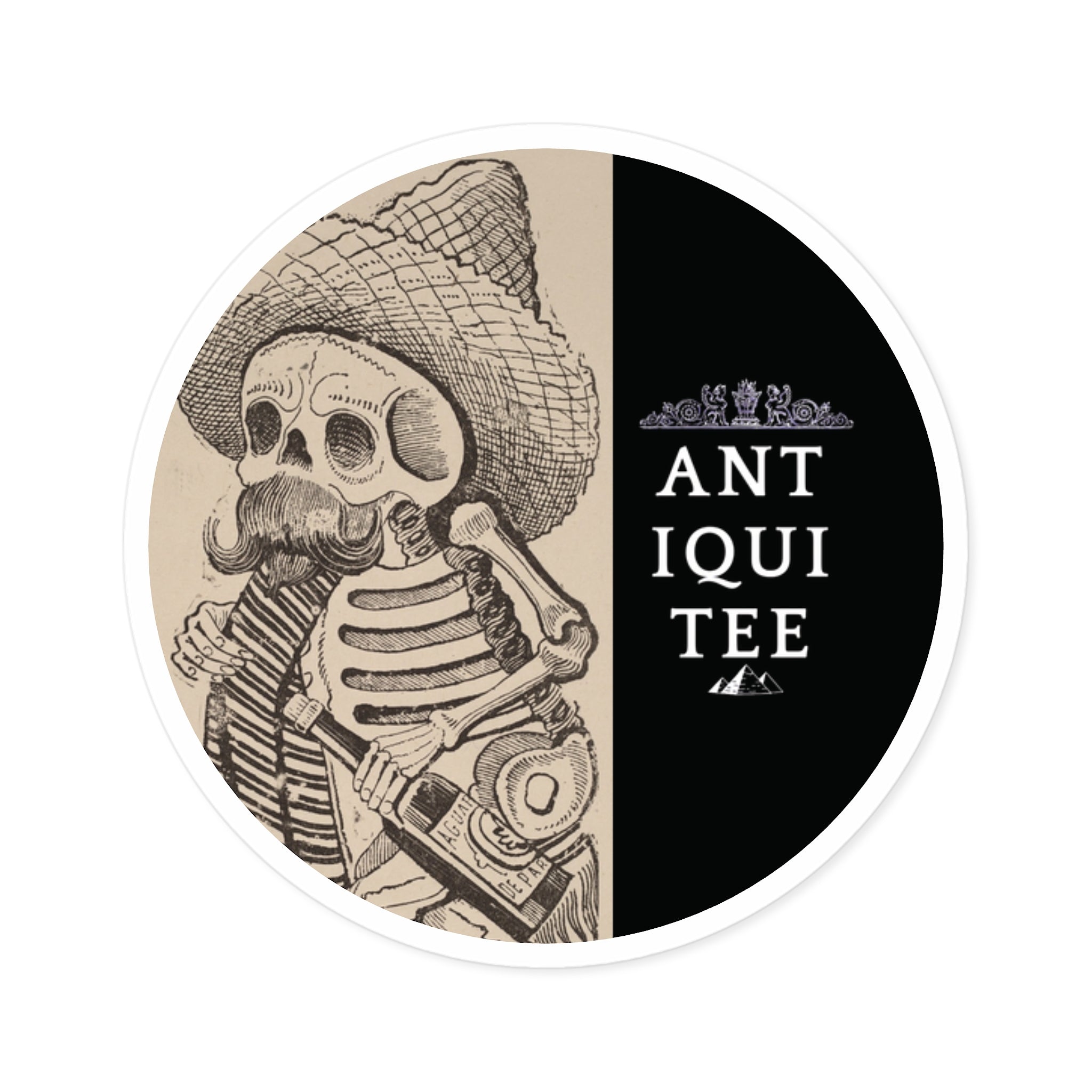Scull in a Sombrerro Round Stickers, Indoor\Outdoor