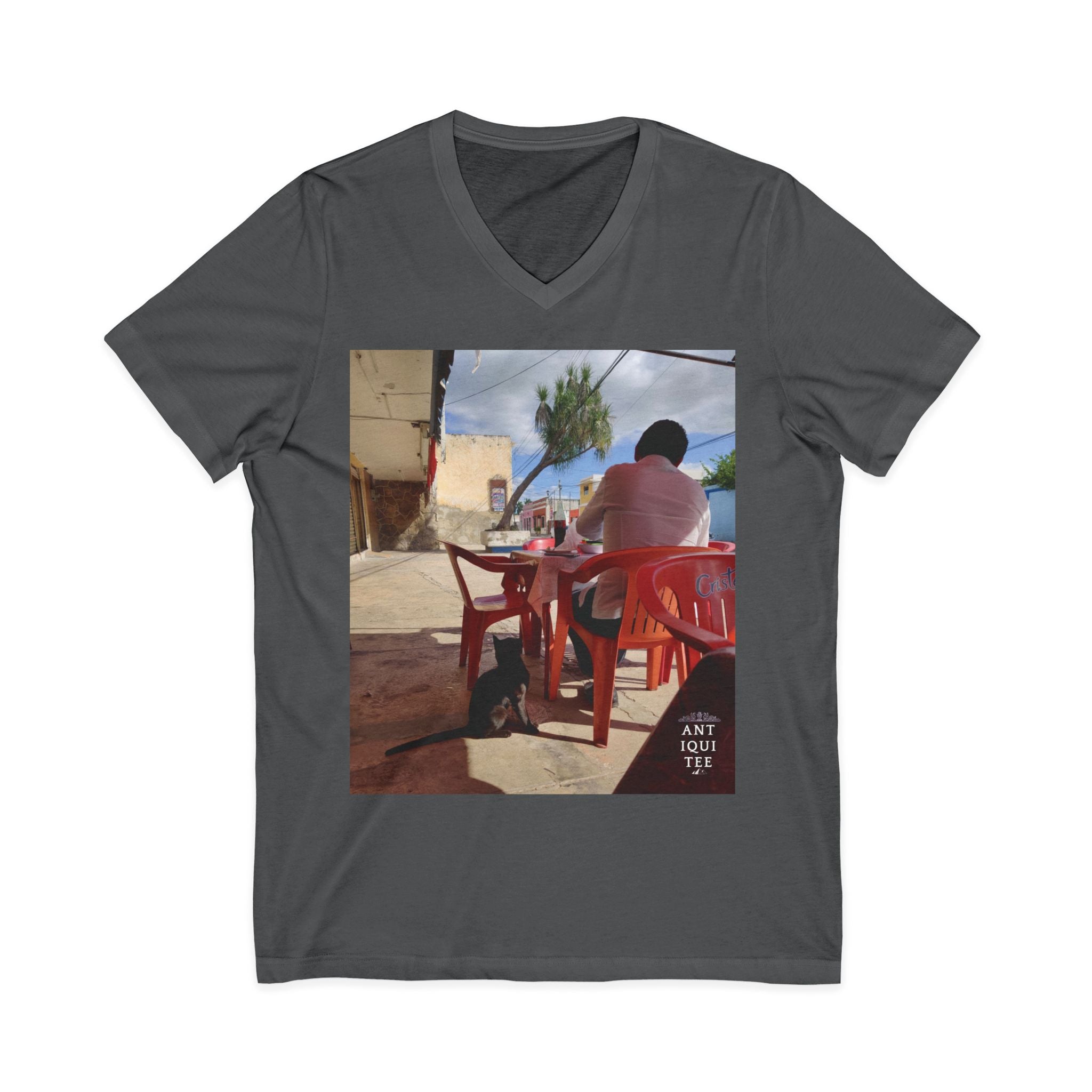 Cat's Like Tacos Too - Unisex Jersey Short Sleeve V-Neck Tee