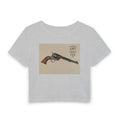 Vintage Pistol Baby Tee — Urban Wildlife Graphic Women’s Crop Top