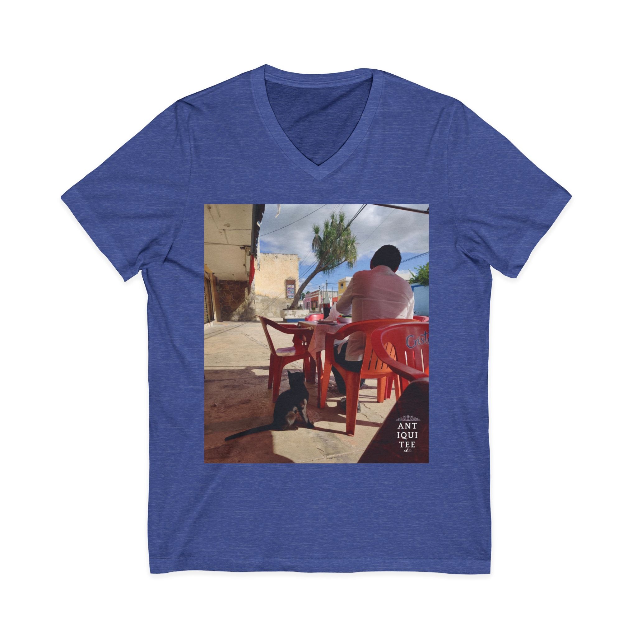 Cat's Like Tacos Too - Unisex Jersey Short Sleeve V-Neck Tee
